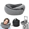Travel Neck Support Portable Adjustable Soft Noon Break Sleep Pillows Memory Foam U-shaped Pillow Snail Style 1