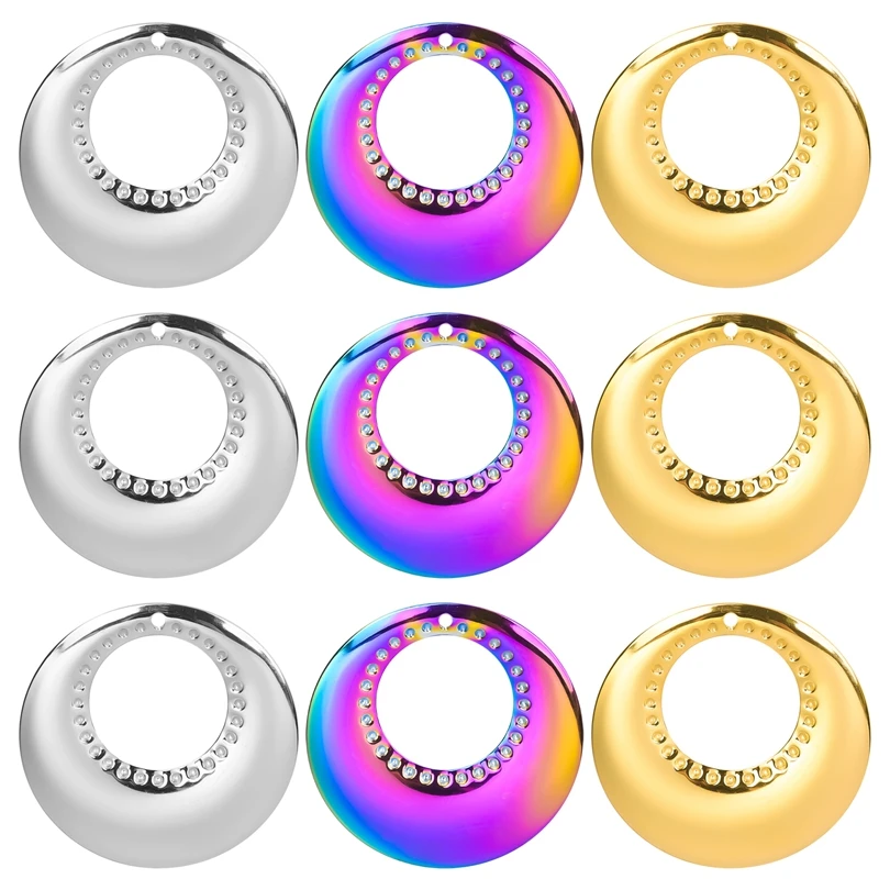 

10pcs Stainless Steel Circular Charms Hollow Pendants Fit Earring Bracelet Necklaces Jewelry DIY Fashion Metal Accessories Gifts