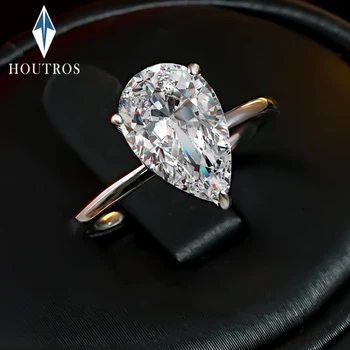 1-4 Carat Pear Cut D Color Moissanite Rings 925 Sterling Silver Waterdrop Diamond Ring Engagement Wedding Bands Jewelry with GRA 1