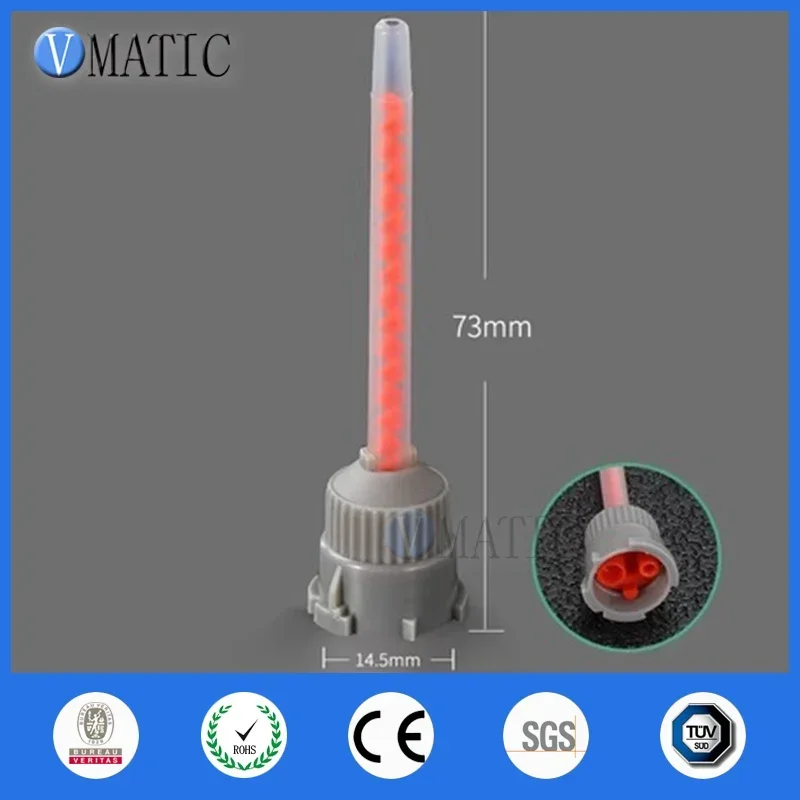 MB3.2-16L 10: 1 Mixed Nozzle Spiral Tube Core Double Liquid Bell Mouth Static Mixture Mixer Overhead Mixers 10pcs