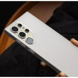 Ultra - Thin Slim Matte Clear Geometric Pattern Shockproof Case Cover - Galaxy S26 Ultra (Transparent White)