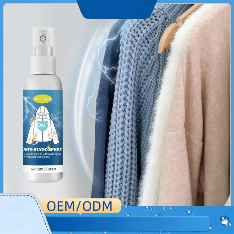 Static Spray for Clothes Anti Static 100ml Cling Remover Spray Starch for Ironing Clothes Odorless Remover Wardrobe