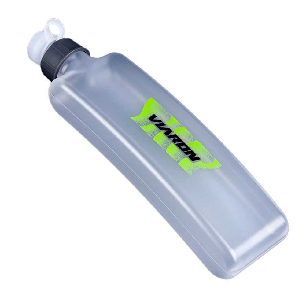 350ml 피트니스 물병 플랫 케틀 휴대용 사이클링 워터컵 먼지 커버 포함 마라톤 야외용 음료 용기