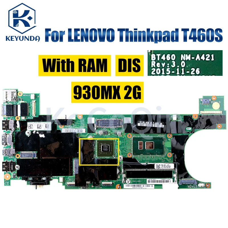 For Lenovo ThinkPad T460S Notebook Mainboard Laptop NM-A421 i5