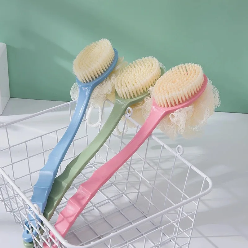 

Soft Body Scrubber Shower Exfoliating Scrubs Long Handle Bath Brush Exfoliator Skin Massager Cleaning Brush Bathroom Accessories