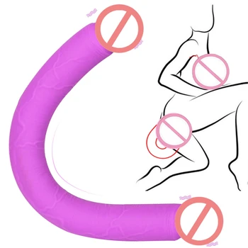 Super Long Double Head Dildo Big Anal Butt Plug Prostate Massager Soft Silicone Penis Adult Sex Toys for Women Lesbian Couples 2