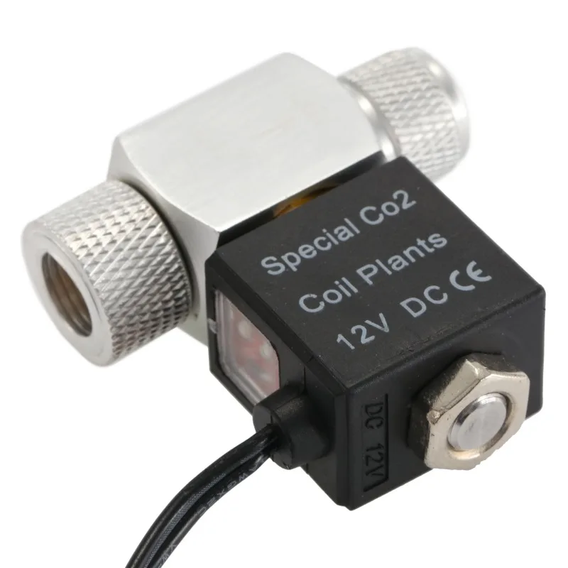 Aquarium CO2 Solenoid Valve Aluminum Alloy CO2 Solenoid Valve DC 12V Electric Magnetic Valve Regulator For Aquarium Fish Tank Carbon Dioxide Generator Kit co2 regulator,aquarium co2 accessories
