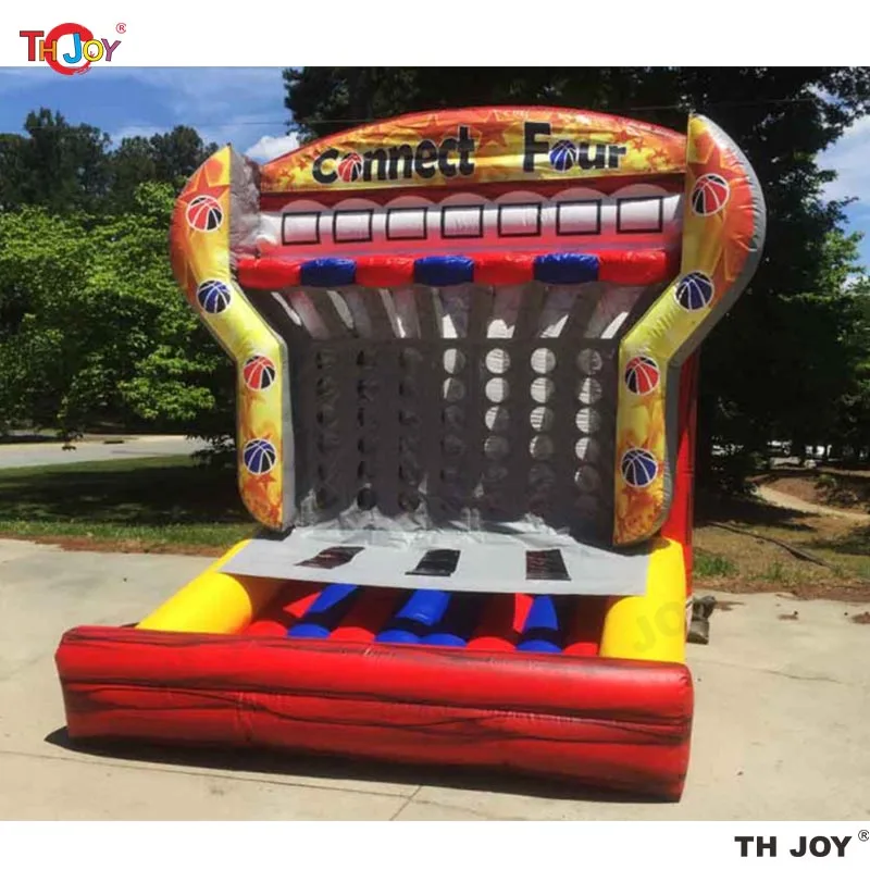 Free Air Ship 3.7x3.1x3.7mH New Game Commercial Basketball Toss Inflatable Connecting Carnival Game Toys for Sale
