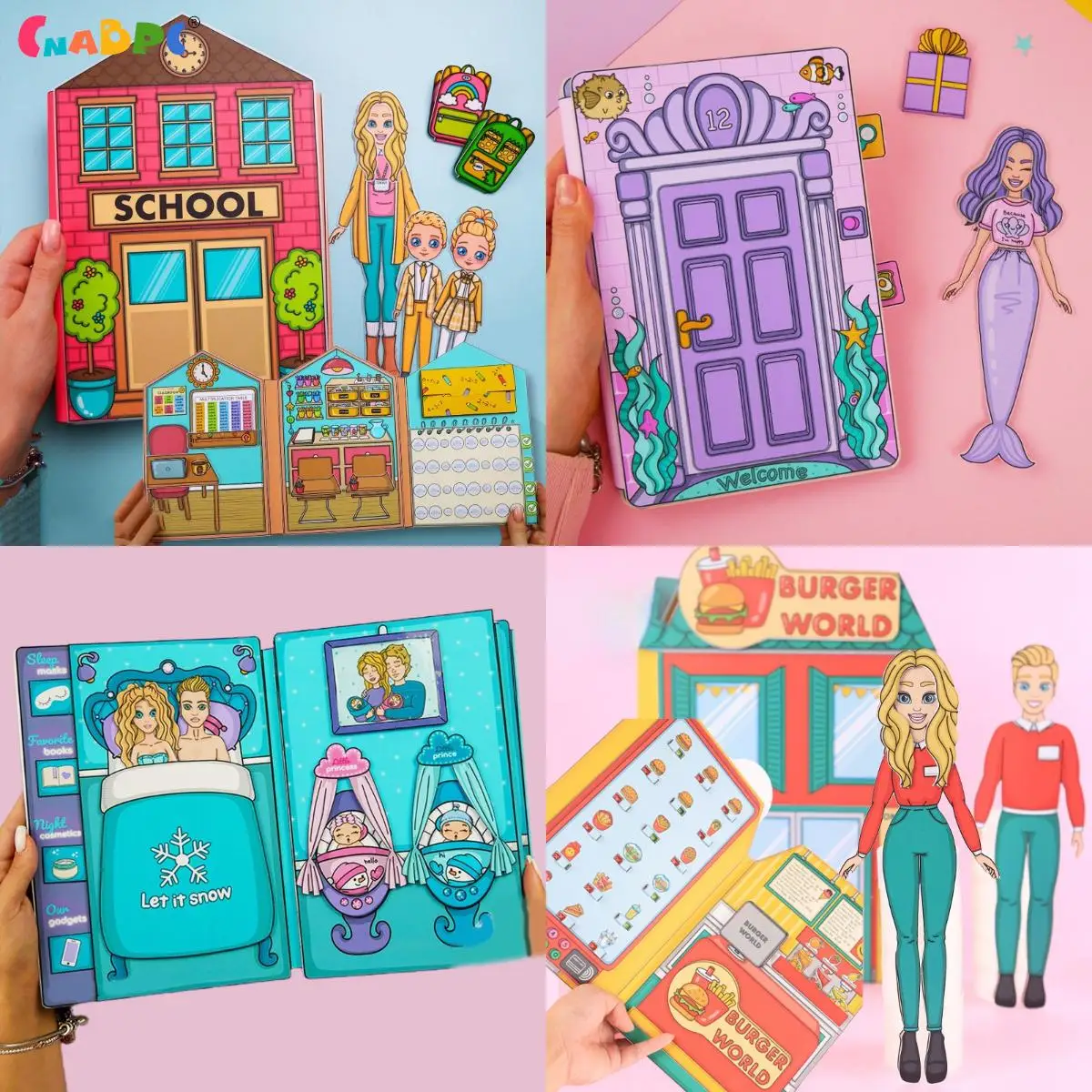 Paper Doll House Girl's Costume Change Quiet Book Children's Puzzle  Handmade Diy Toy Material Pack - Craft Toys - AliExpress