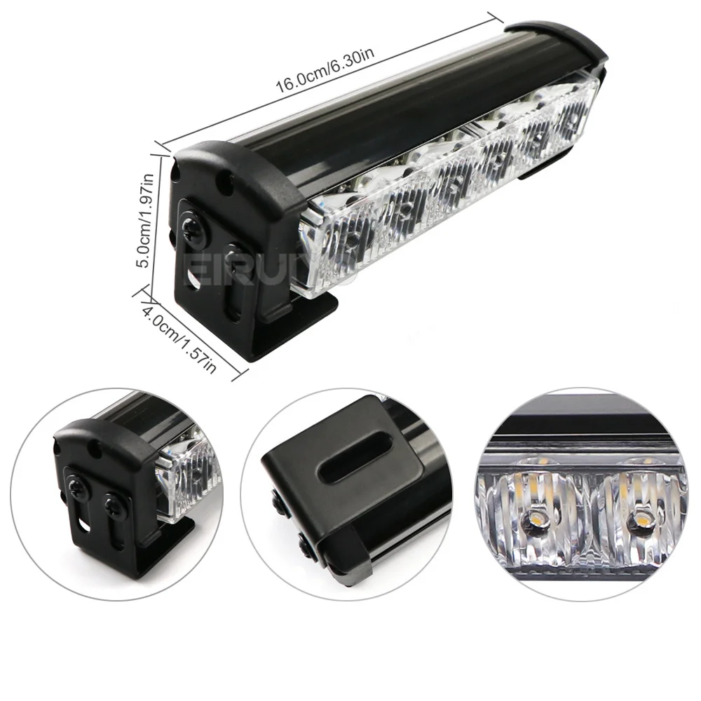 LED Traffic Signal Emergency Warning Flashing Light Police Car Strobe Lights Auto Front Grille Flash Lamp Bar