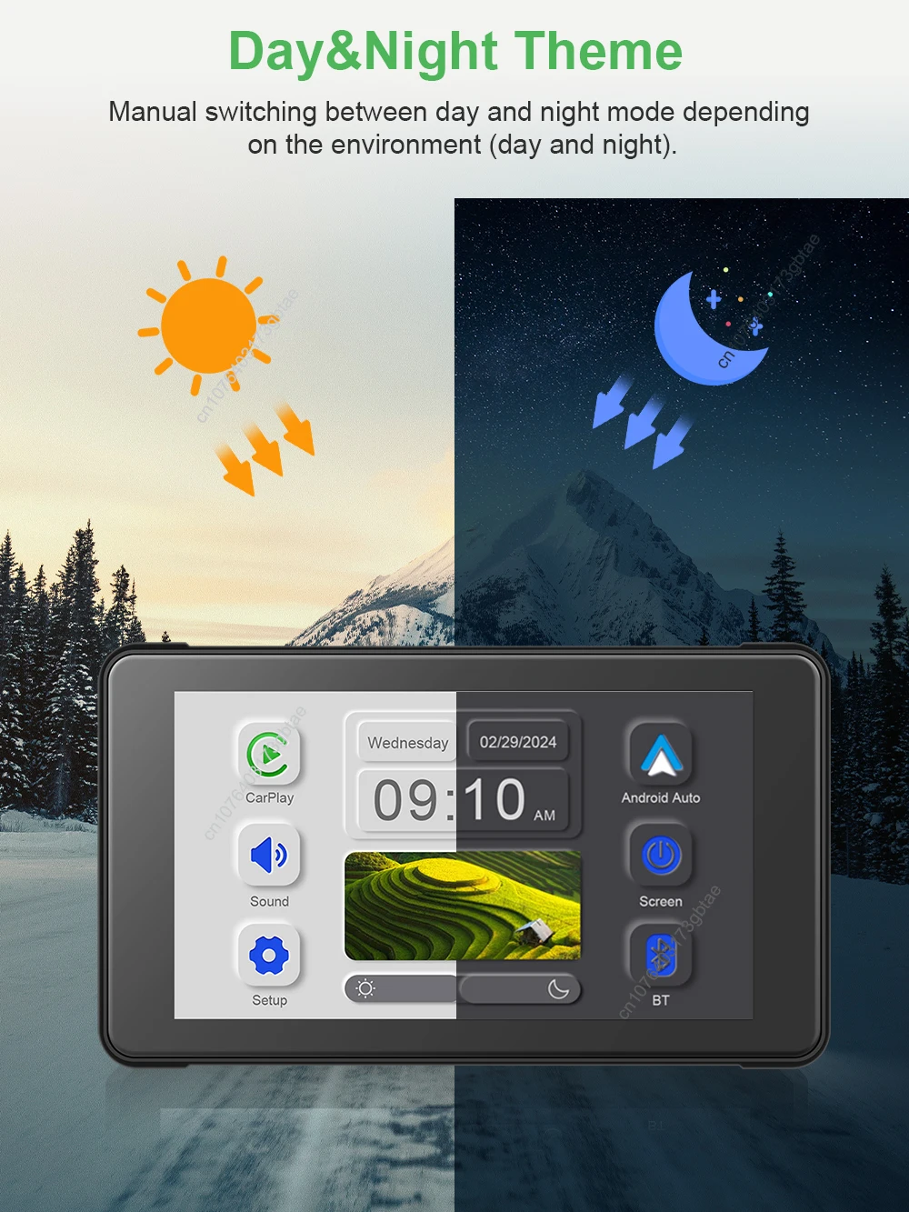 5 Inch Navigation Motorcycle Wireless Apple Carplay Android Auto Moto Navi GPS Navigator for Motorcycle IPX67 Waterproof Screen