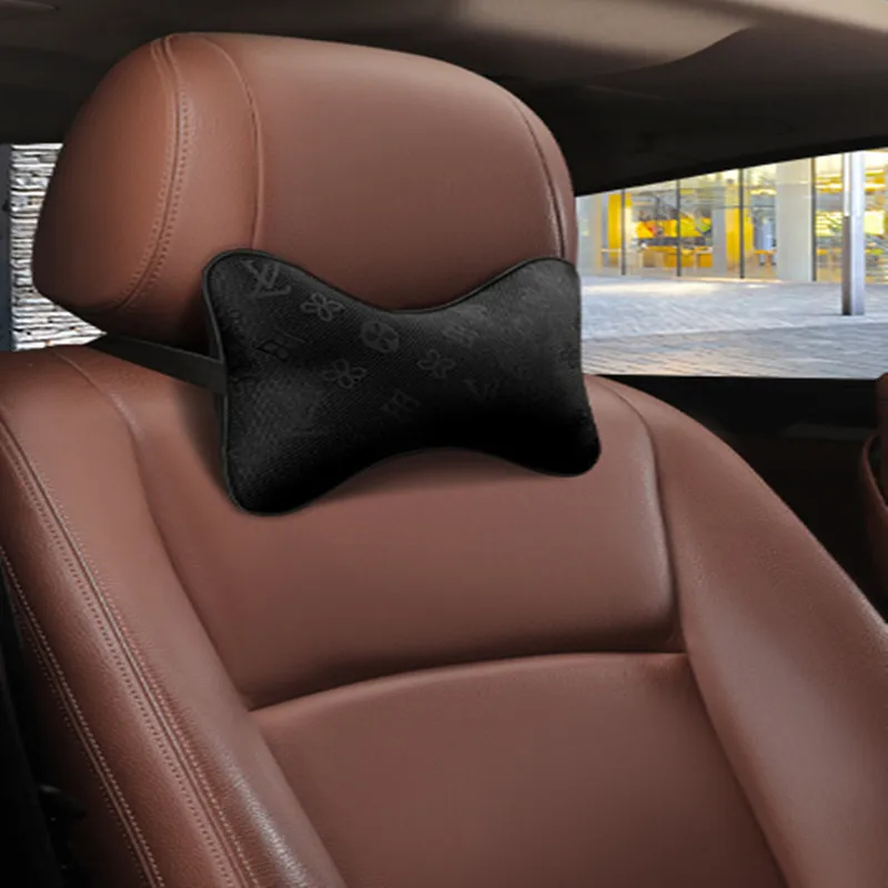 

New car headrest neck pillow for loading with a neck pillow waist by breathable cotton seat back cushion auto supplies