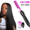 Hair Straightener Flat Irons Straightening Brush Hot Heating Comb Hair Straight Styler Corrugation Curling Iron Hair Curler Comb 1