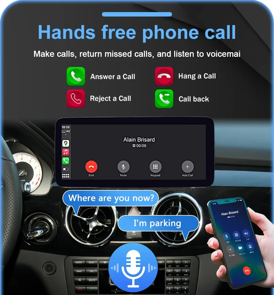 1920*720P Linux-System Drahtloses Carplay Android Auto Autoradio für Mercedes-Benz GLK-Klasse X204 2008-2015 Multimedia-Player 2DIN – Detail 14