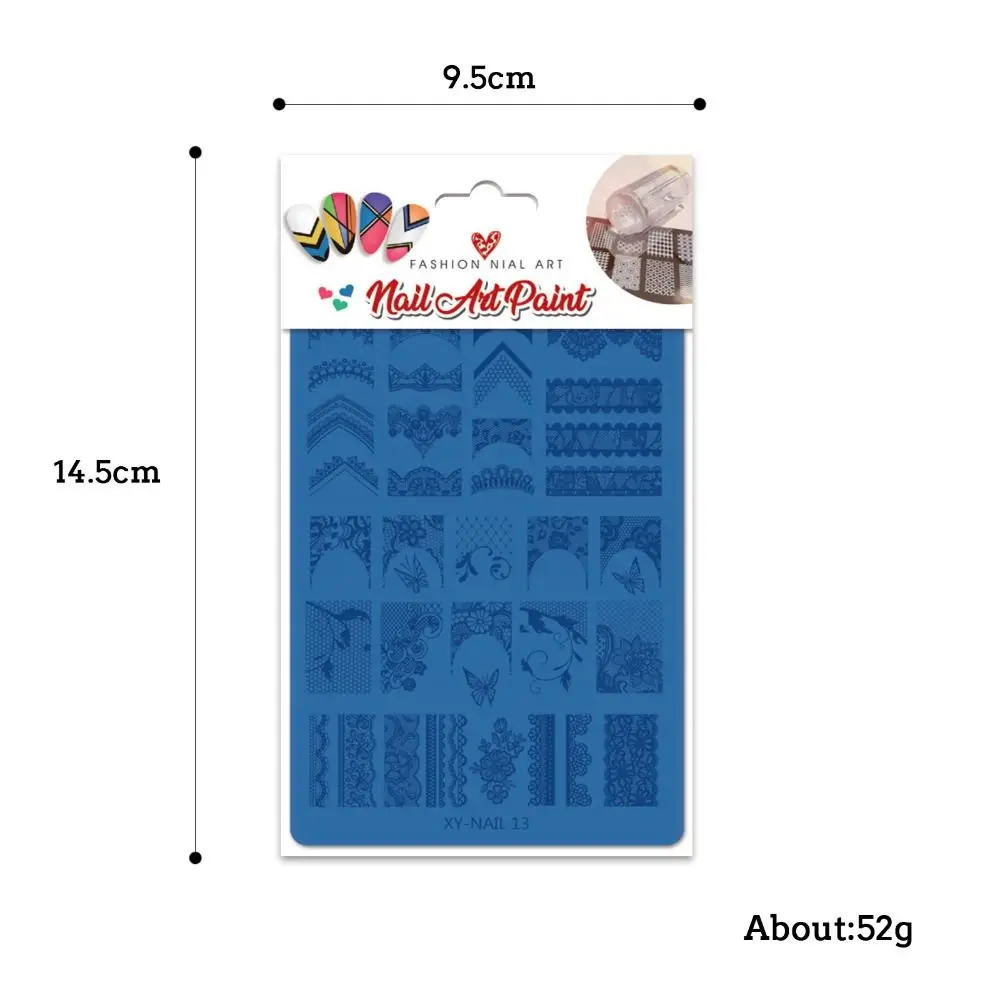 NEW Stainless Steel Nail Printing Plate Manicure Reusable Nail Transfer Template DIY Stamp Tool Nail Salon