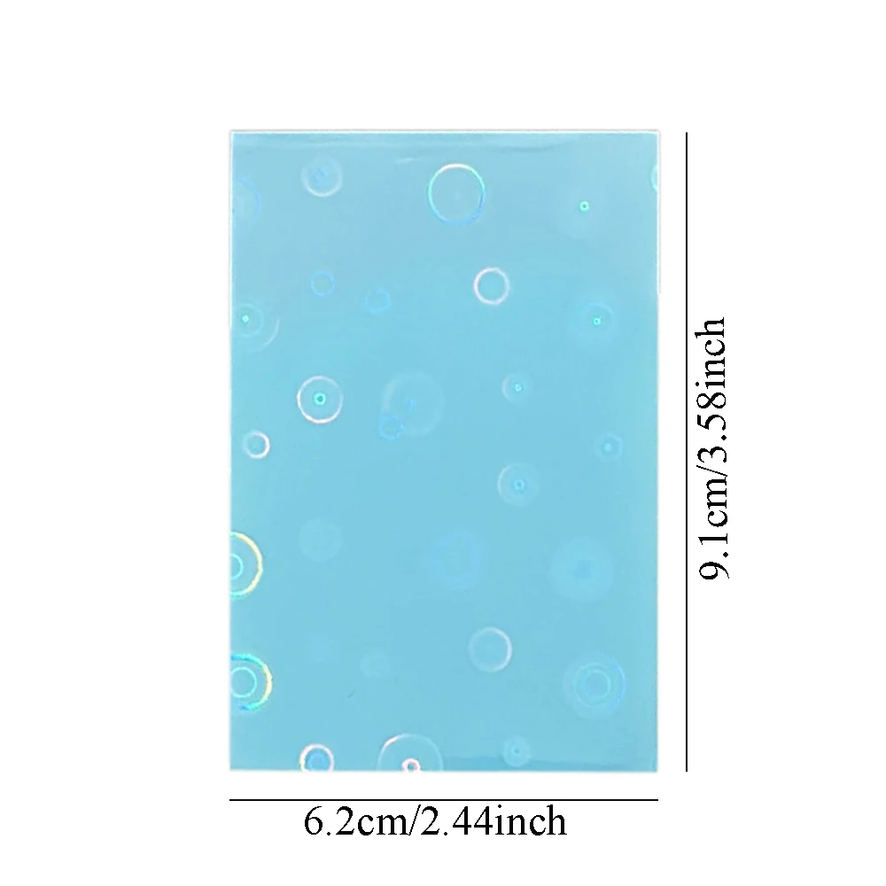 50PCS Laser Dot Decor Photocard Sleeves Holographic Photocard Holder Protective Cover Transparent Card Packaging Supplies 6