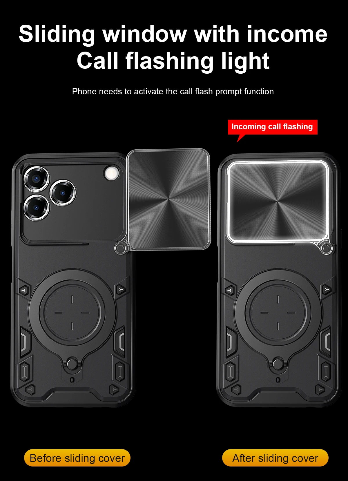 Shockproof Kickstand Protective Phone Case with Lens Camera Protector