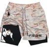 Anime Jujutsu Kaisen Gym Shorts Fitness 2 in 1 Compression Performance Shorts Workout Quick Dry Athletics Short Pants 2