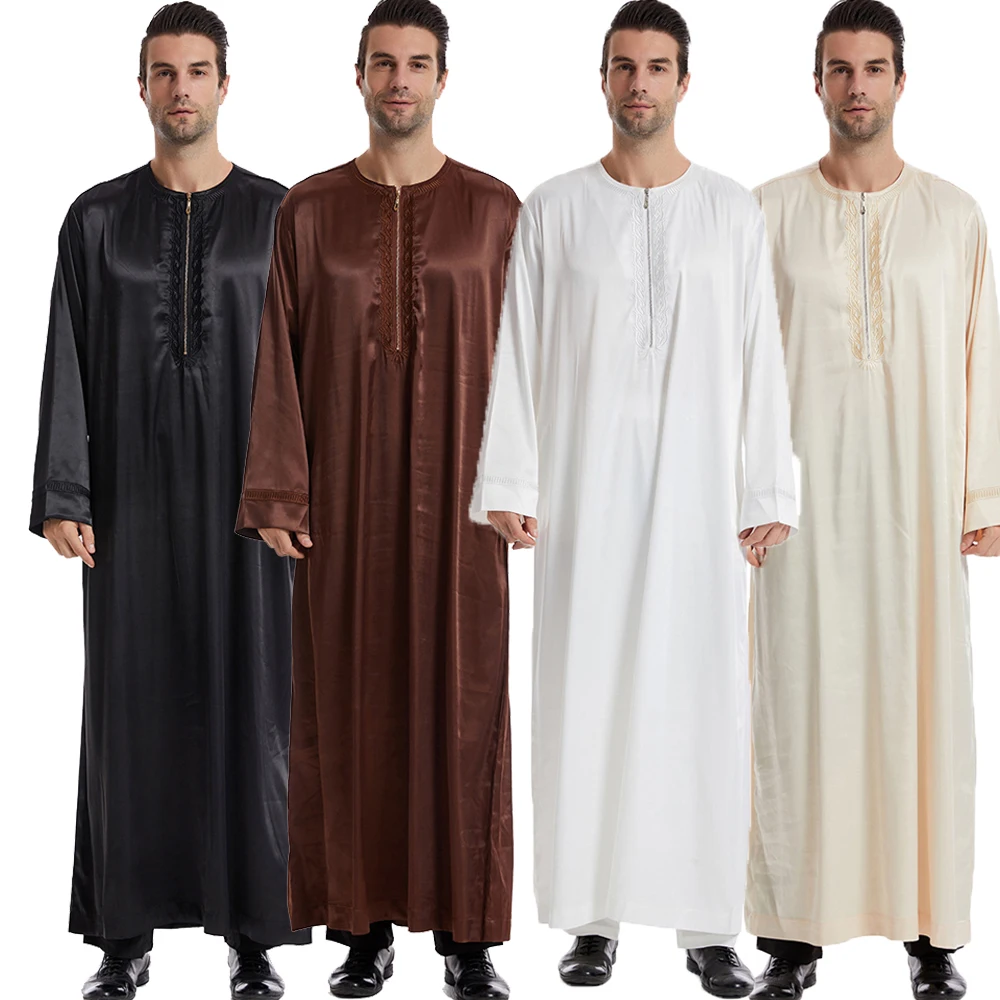 

Men Saudi Arabia Robe Dishdasha Thoub Muslim Clothing Long Sleeve Kaftan Abaya Dubai Middle East Islam Jubba Thobe Dress Caftan