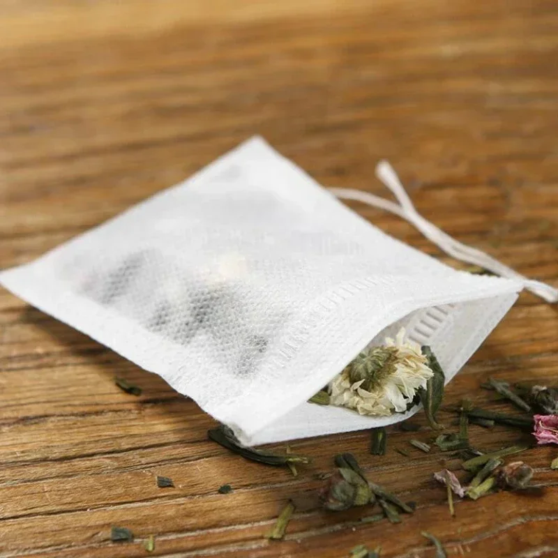 Description Picture 2 of item100pcs/pack Disposable Non-Woven Tea Infusers 8*10cm Filter Tea Bag Soup Chinese Medicine Herbs Cotton Yarn Cloth Bag Teaware