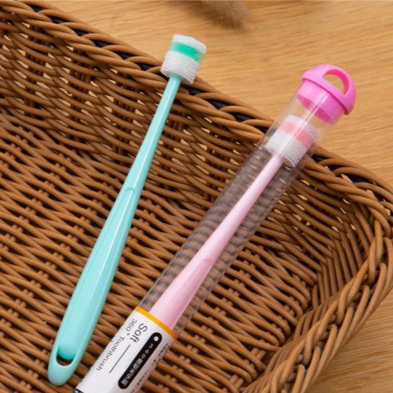 Small Dog Cat Toothbrush TONG 360 Degree Soft Silicone Cat Dental Care Toothbrush Holde Easy to Handle Independent Packaging