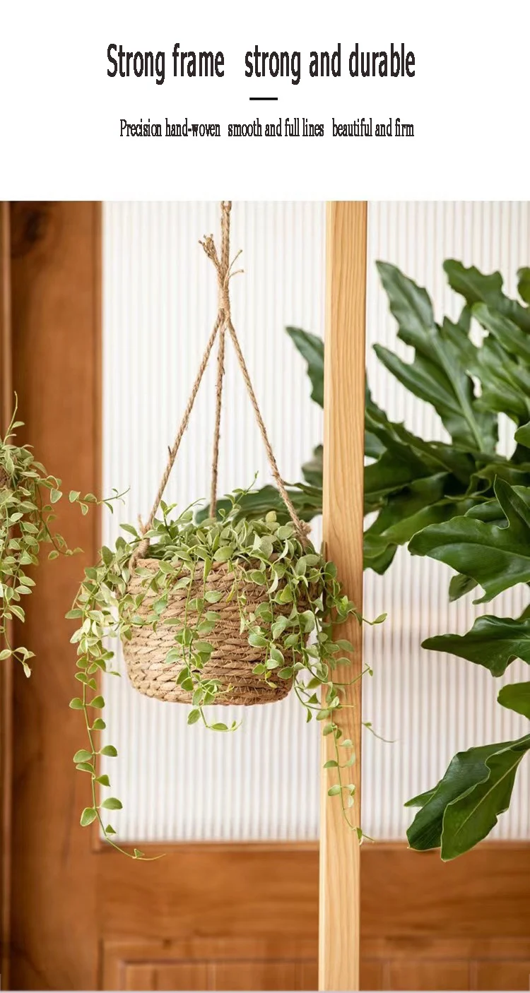 Description Picture 5 of itemGarden Hanging Flowerpot Planter Macrame Plant Storage Basket Jute Rope Woven Chlorophytum Indoor Balcony Plant Pots Home Decor