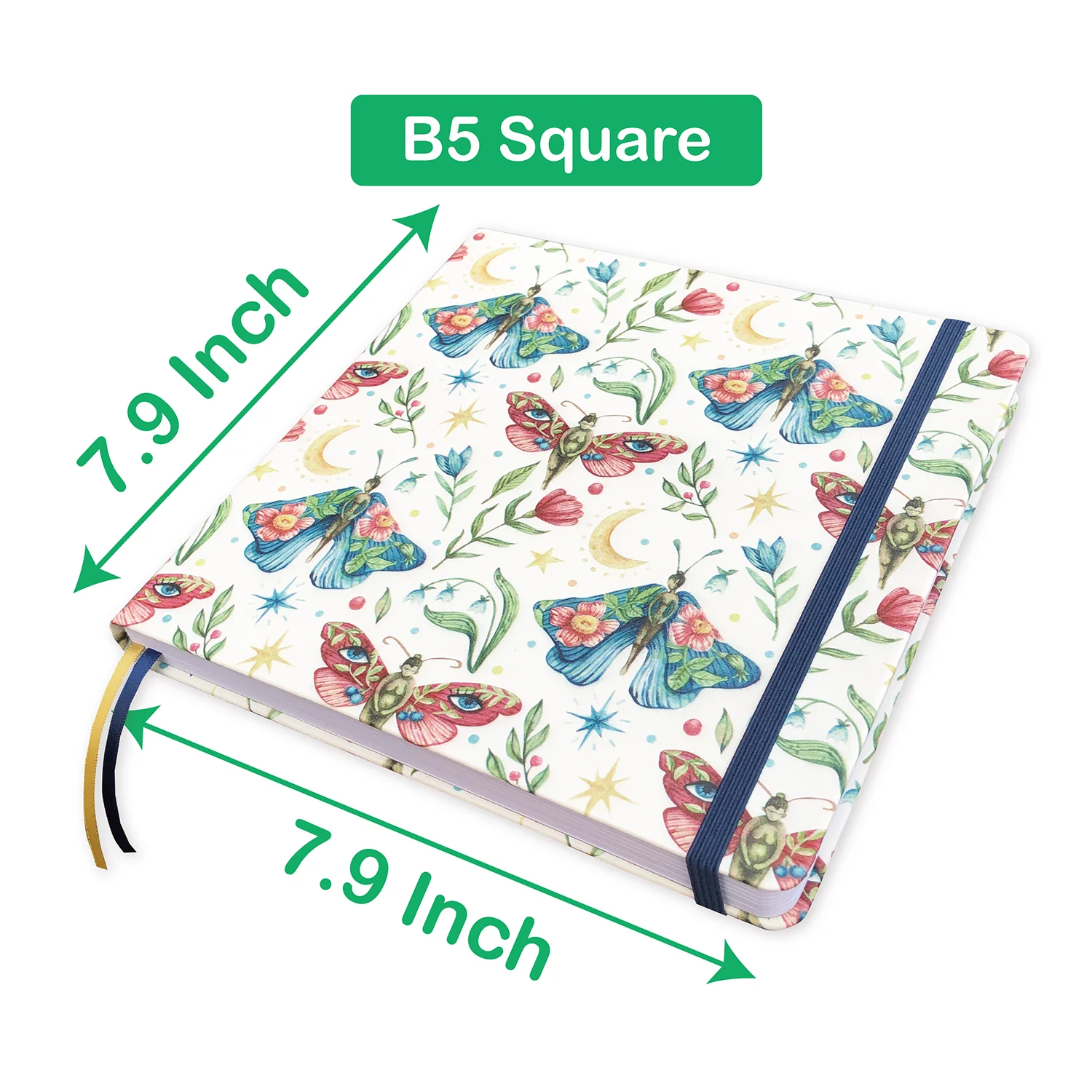 Quadrado Hardcover Sketchbook Jornal Página em Branco Papel de Bambu 8x8 180gsm - Imagem 4