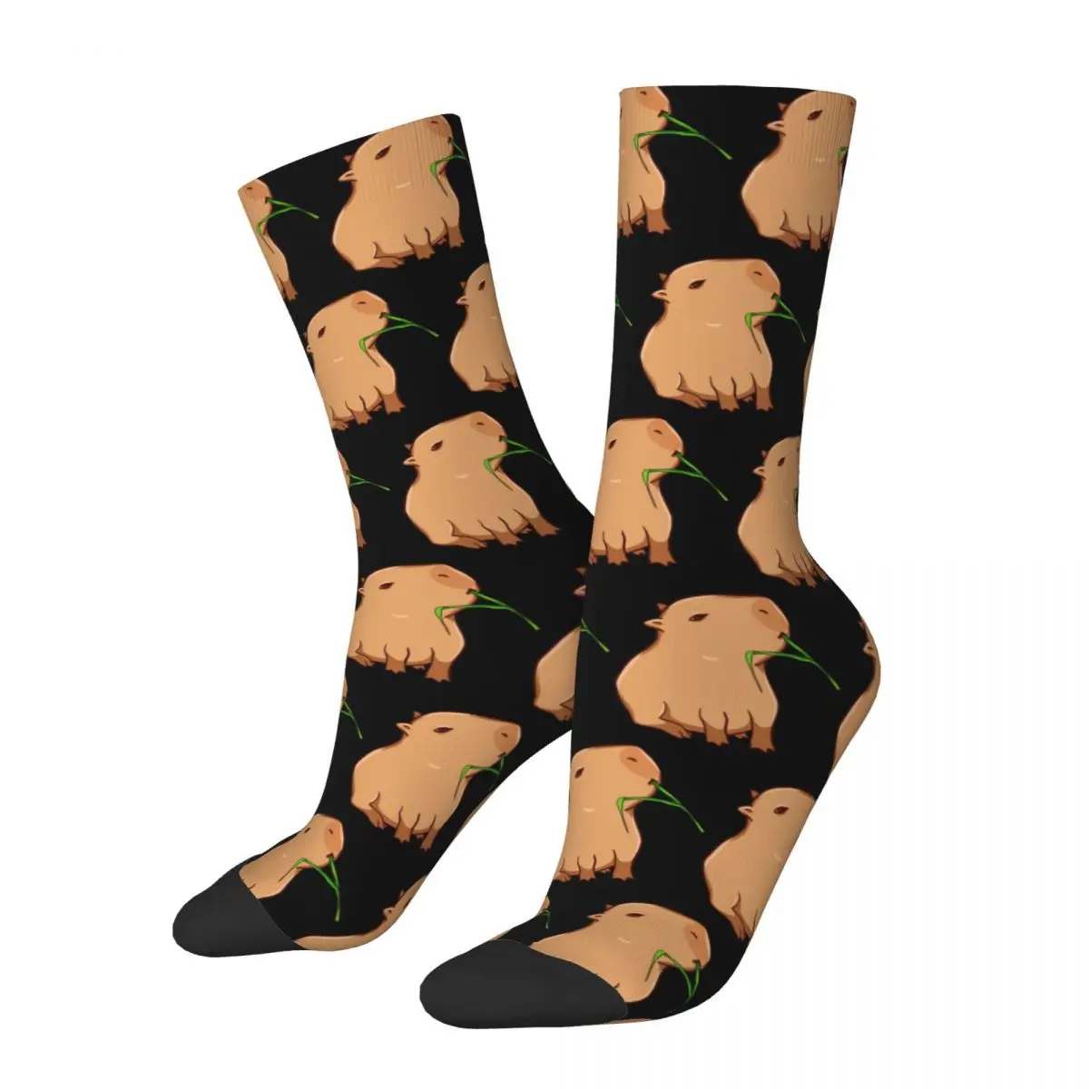

Капибара с листьями, купите ваши зеленые носки, высококачественные чулки, всесезонные длинные носки для мужчин и женщин, подарок на день рождения