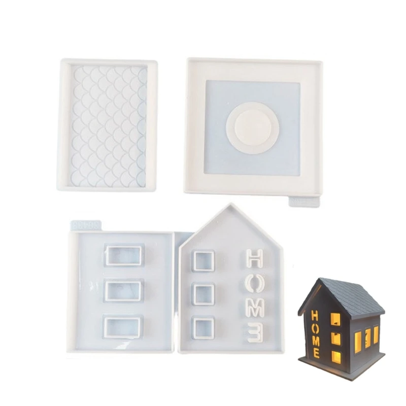3D House Silicone Molds for Resin Concrete Home House Holder Mold Decors