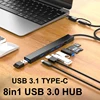 Aluminium 8 Ports USB 2.0/3.0/TYPE-C 3.1 HUB  TF SD Card Reader For Mobile hard drive   printer phone speaker mouse keyboard USB 4