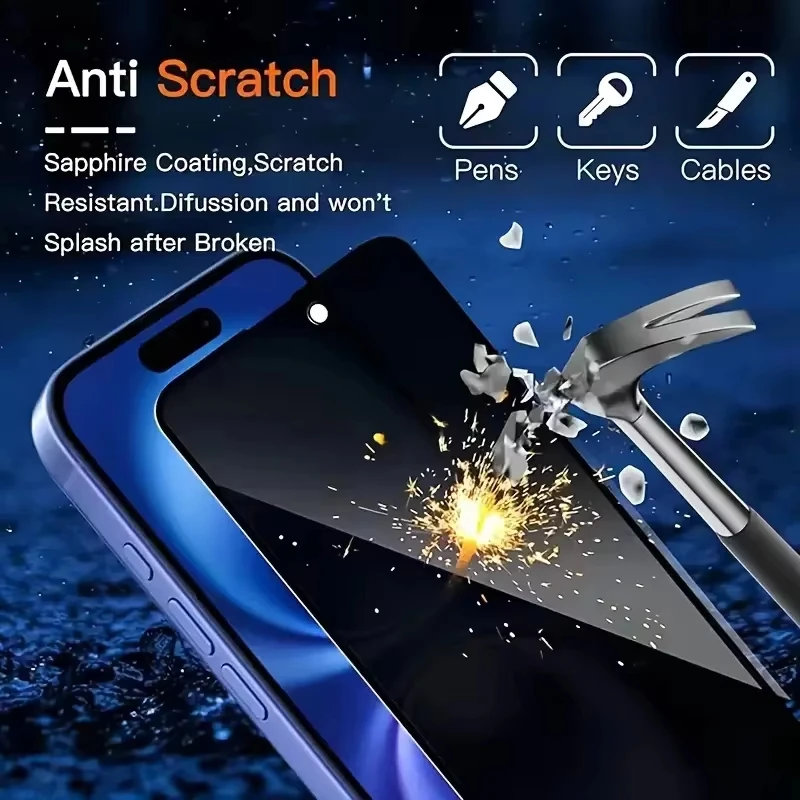 3PCS Privacy Tempered Glass Screen Protector