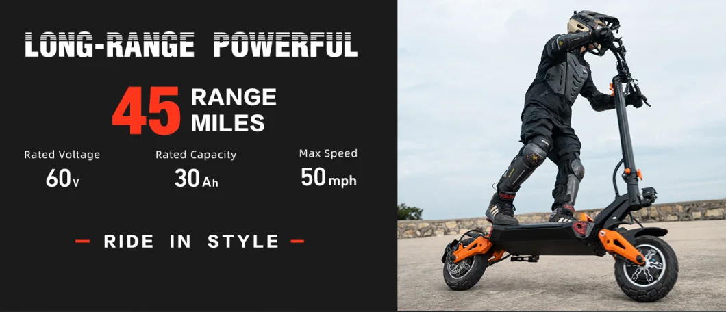11 inch off-road electric scooter 6000W60V30AH lithium battery intelligent folding mini electric scooter in stock in Europe