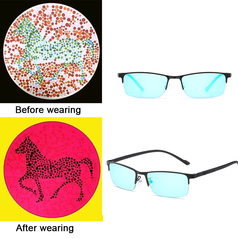 

Red Green Color Blindness Corrective Glasses Outdoor Color Weakness Colorblind Eyeglasses Men Women Black Frame Sunglasses 2023