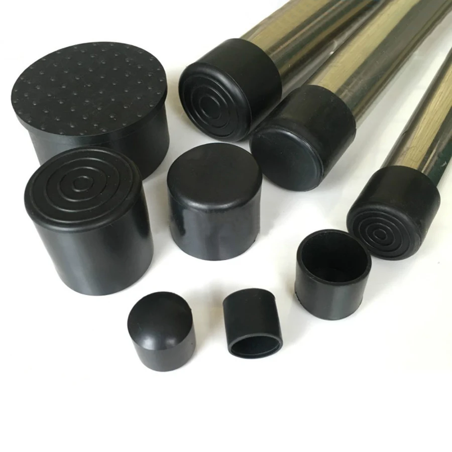 Round Chair Table Feet Tube Cover 6mm~63mm Pipe Tubing End Cover PVC Soft Rubber Caps For Furniture Legs Protectors pipe end cap rubber caps table foot pad floor protector caps table leg tips