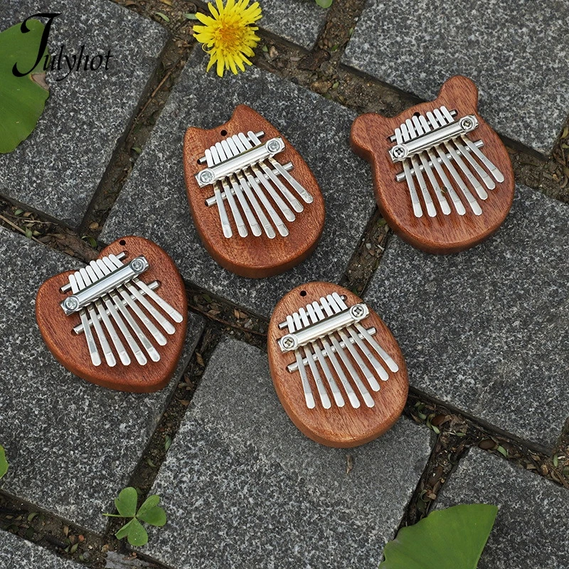 

8 клавиш Kalimba большой палец пианино подарки для детей начинающих музыкальных любителей, милый инструмент подвеска брелок аксессуары