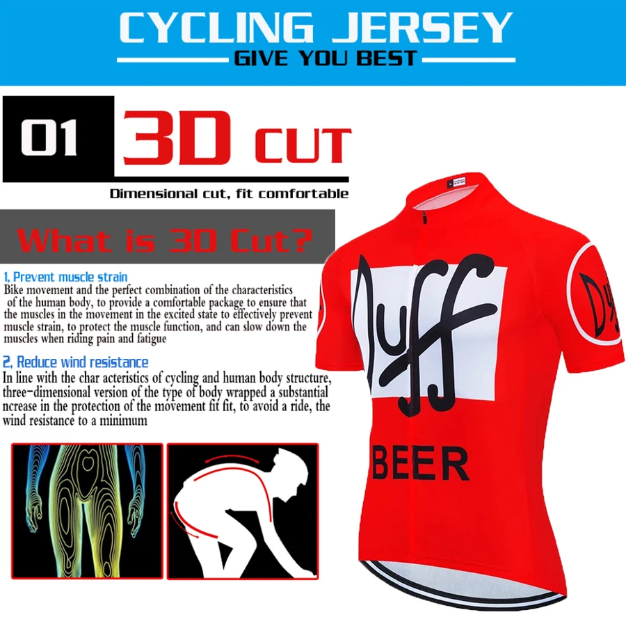 Cycling Jersey New Team DUFF Cycling Clothing MTB 19D gel Bib Shorts Men Bike Jersey Set Ropa Ciclismo Triathlon