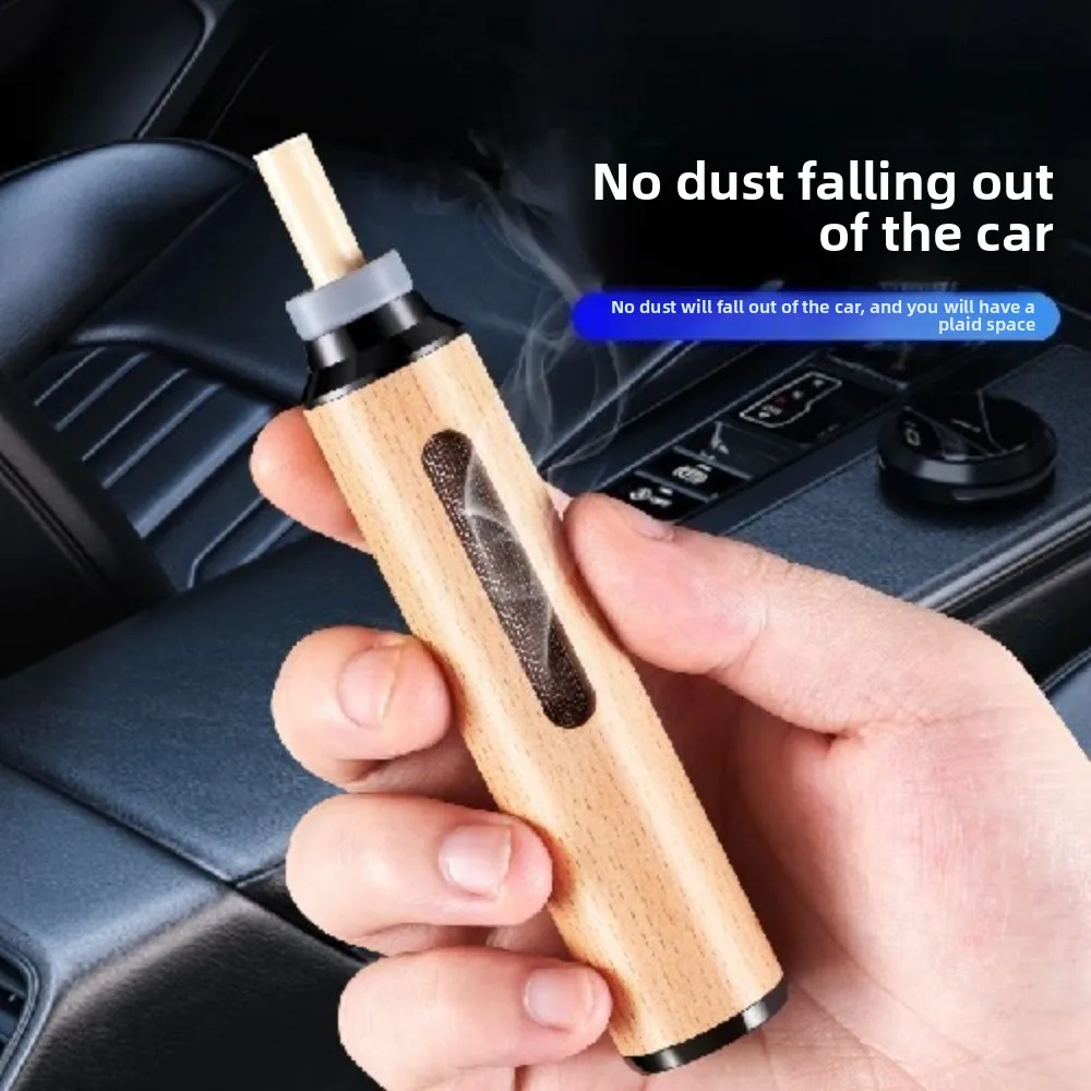 Dust-free Smoking Car Ashtray Wooden Car Portable Smoke Cigarette Mini Filter Walnut Mobile Ashtray Cigar Accessories 1Pc For car ashtray