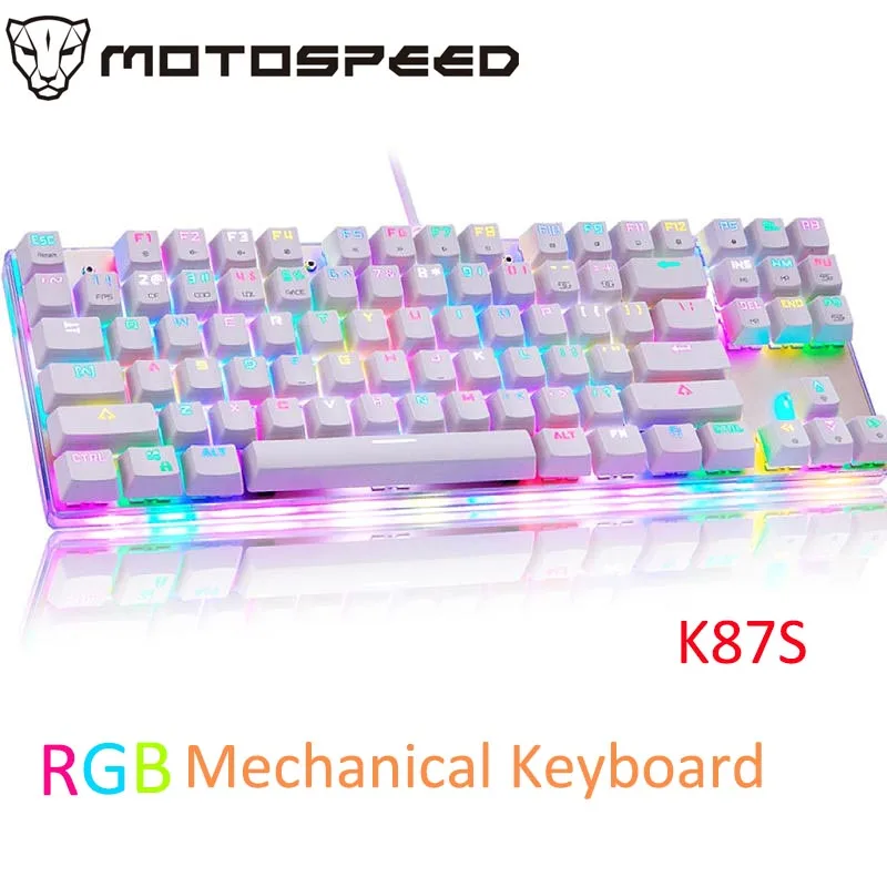 

Motospeed K87S RGB Wired Mechanical Anti-Ghosting Gaming Keyboard 87 Keys Red/Blue Switch LED Backlight E-Sports PC Laptop Gamer