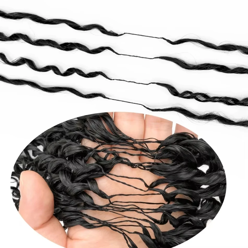 Kinky Straight Crochet Human Hair Feather Knotless Pre-Separated Crochet Hair Extensions Full Head Brazilian Hair For Women 3