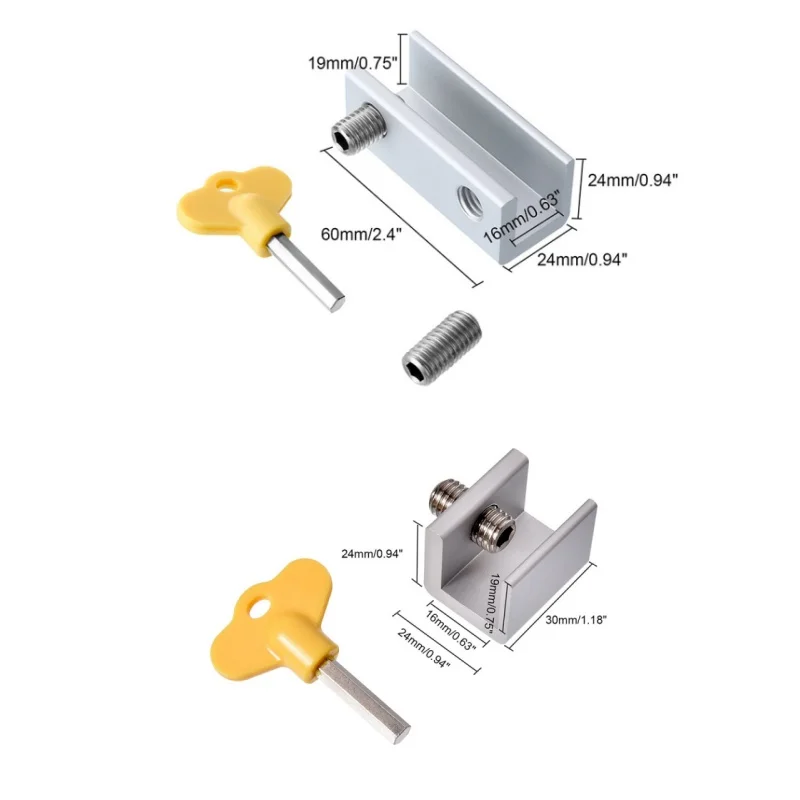 Sliding Window Sash Lock Stopper Anti-theft Door Lock Non Punch Aluminum Alloy Window Safety Locks for Baby Kids and Pets window safety lock