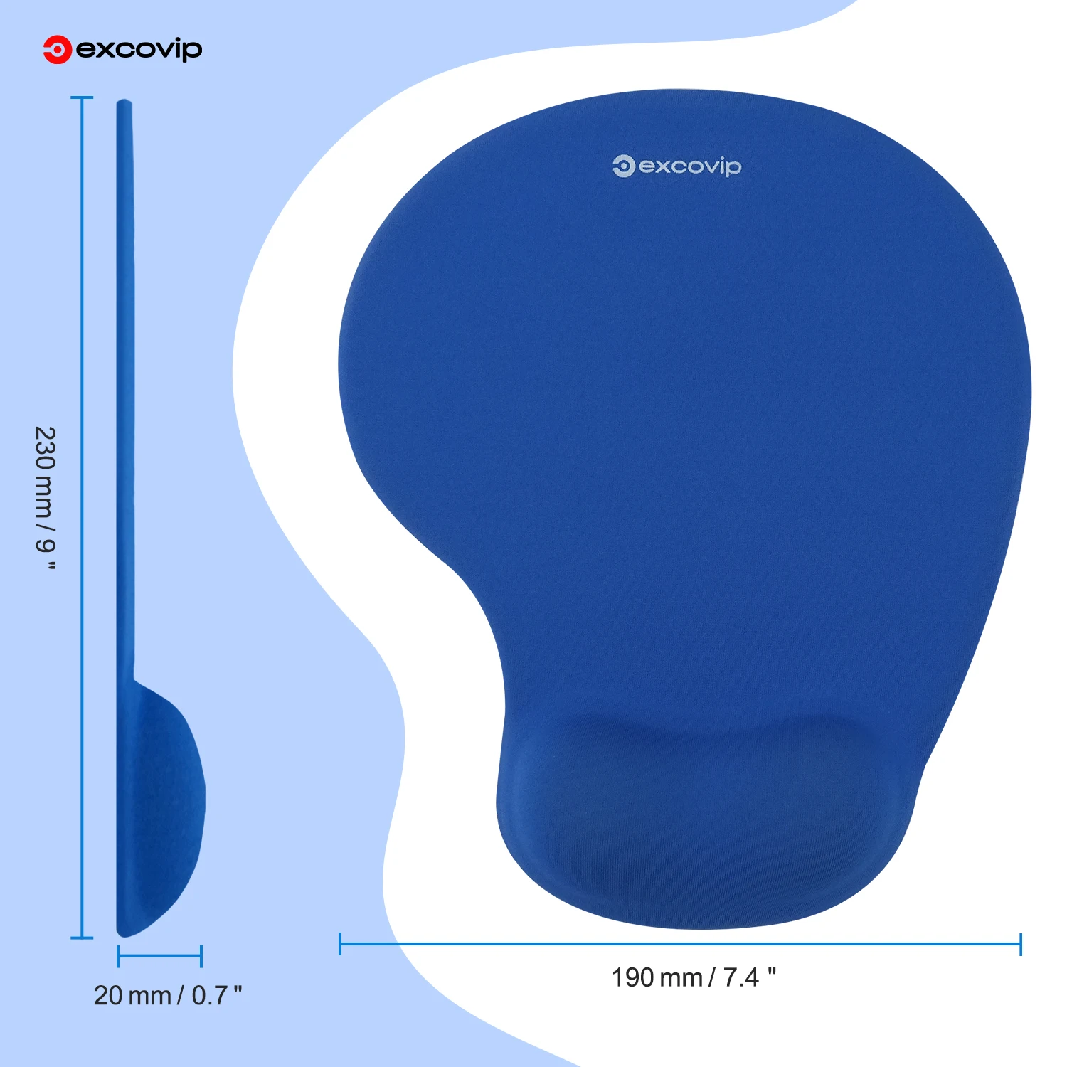 EXCO Ergonomisches Mauspad mit Silikon-Handgelenkstütze, bequemes Mauspad, rutschfeste PU-Basis zur Schmerzlinderung, Computer, Büro – Detail 25