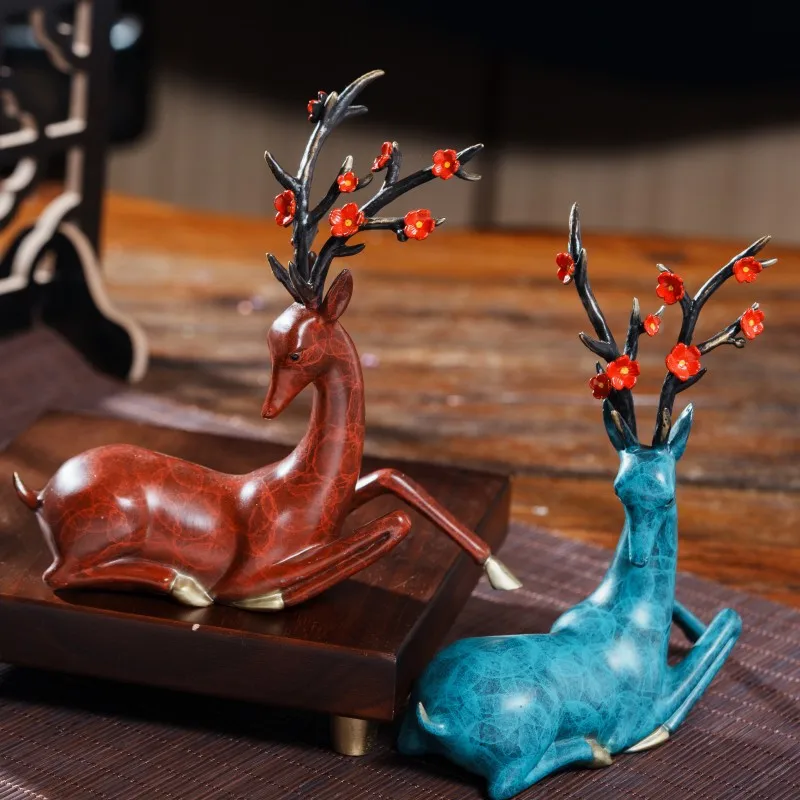 

All the Way Safe Copper Deer Color Copper Creative Small Bedroom Deer Decoration Home Decorations Living Room Furnishings Office