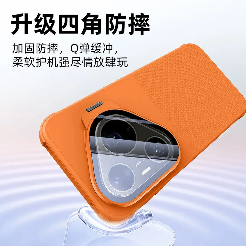 Wave Point Silicone Shockproof Camera Protection Phone Cover with Bracket and Non-Slip Design