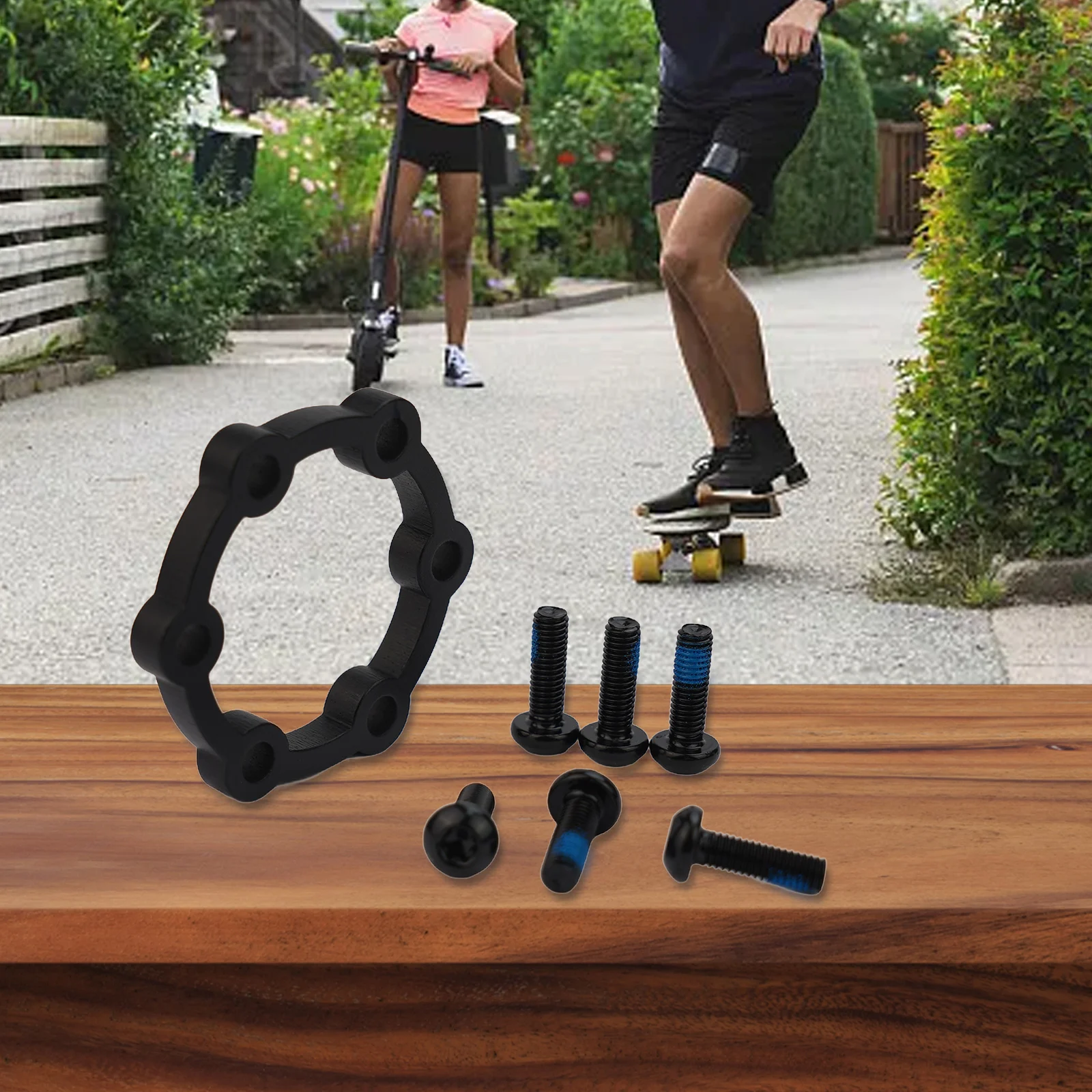 Hochhaltbarer Fahrrad-Bremsscheiben-Abstandshalter aus Aluminiumlegierung mit 6-Loch-Naben-Erhöhungspolster. Optionen mit mehreren Dicken – Detail 39