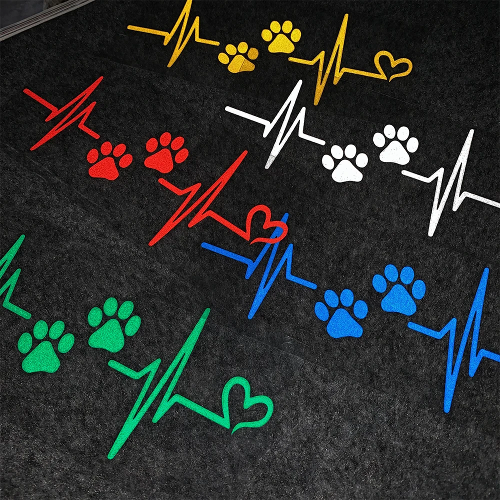 Heartbeat Dog Paw Adesivi Riflettenti Moto Motor Bike Scooter Body Decal Accessori Per Piaggio Vespa 300 Gts Px Sprint