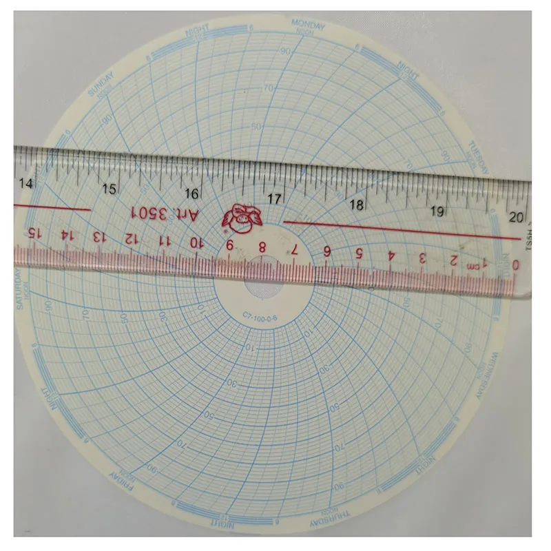Cobex Recorders Inc 차트 레코더 용지 C7-100-0-6 6인치 7일 0-100