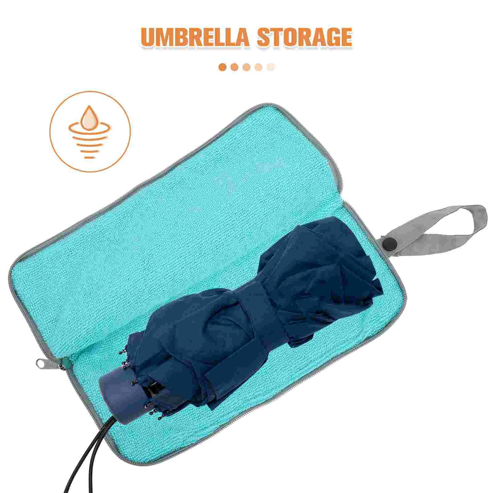 Umbrella Bag Waterproof 28x12 5cm Microfiber Absorbent Travel Sleeve Folding Case Storage Pouch Wet Stand Car Backpack Cover