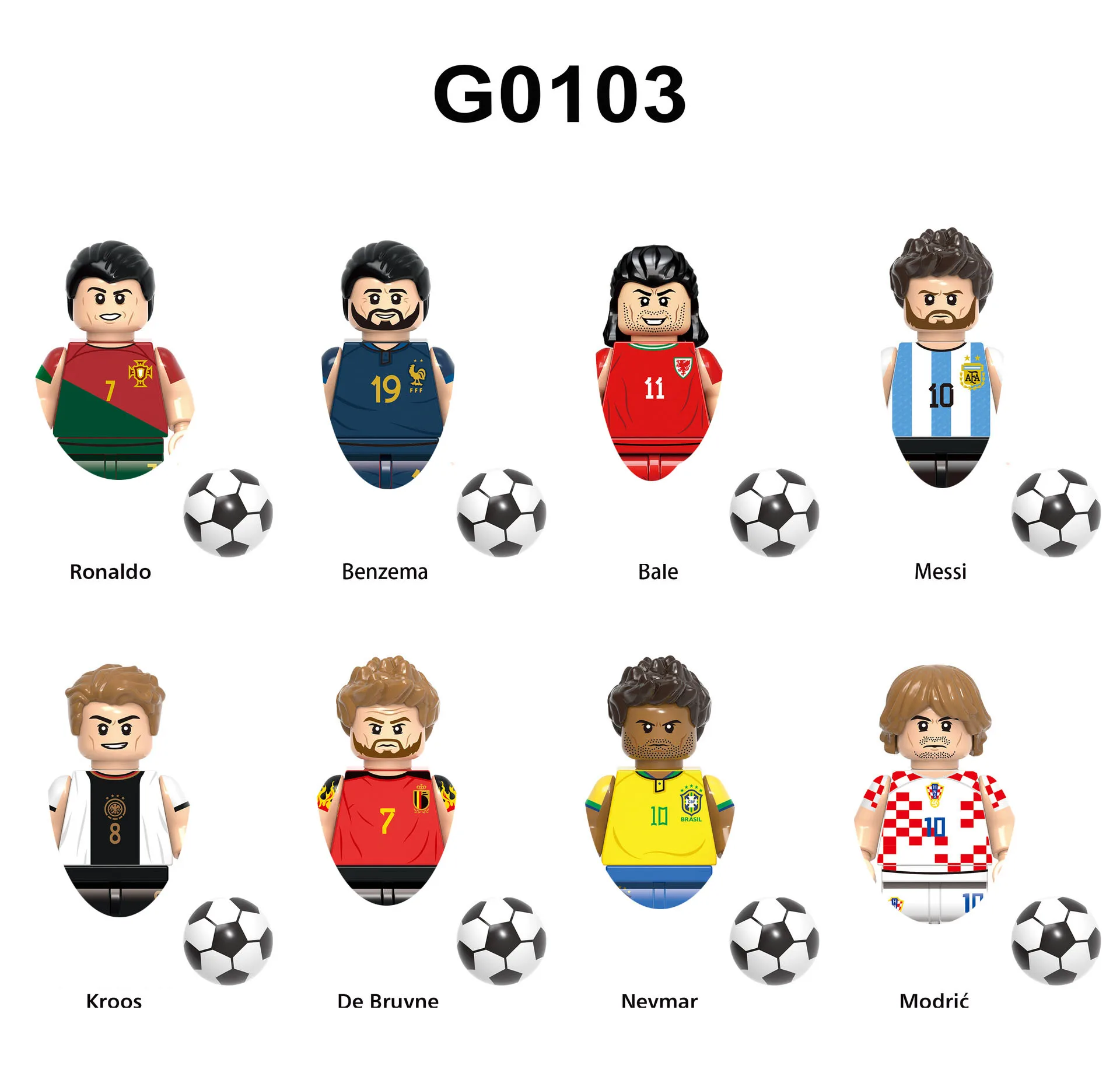 TV6502 TV6501 Football Star Building Block Accessories Brick building block toys Christmas Gift ABS Plastic Action Doll Children's Model Toy