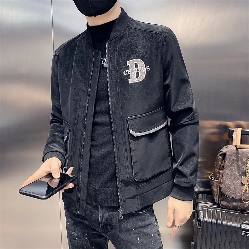 

2022 Autumn Bomber Jackets Men Fashion Letter Print Casual Coat Social Streetwear Baseball Jacket Windbreaker Chaquetas Hombre