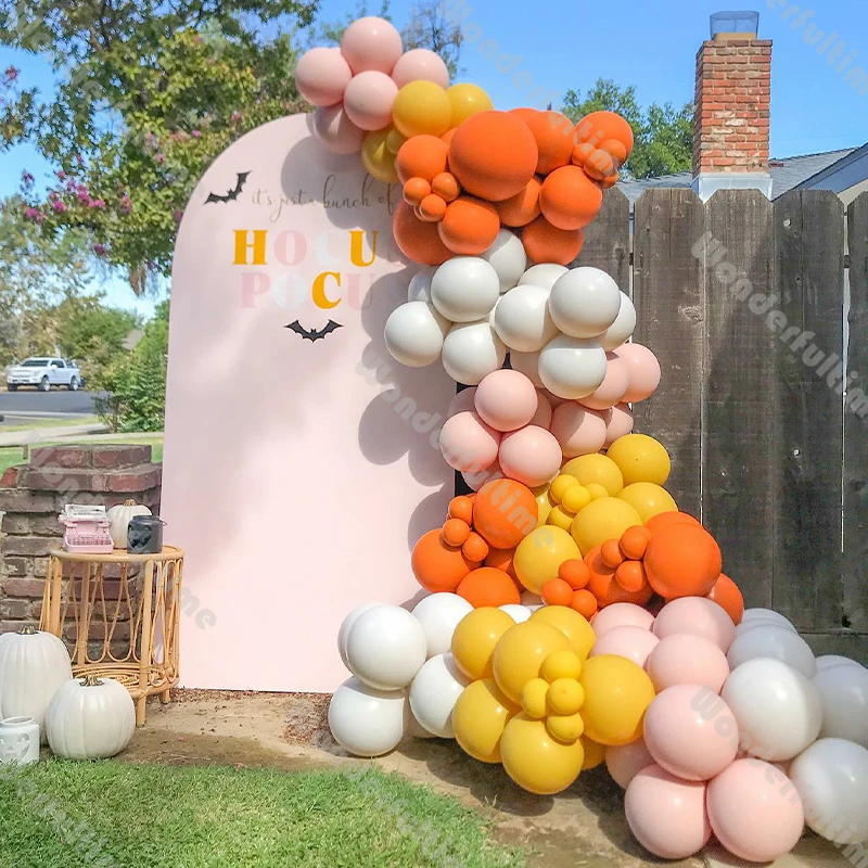 

Матовая искусственная гирлянда в комплекте, белый, лимонный, розовый, украшение для воздушных шаров, декор для Хэллоуина, товары для свадьбы, дня рождения